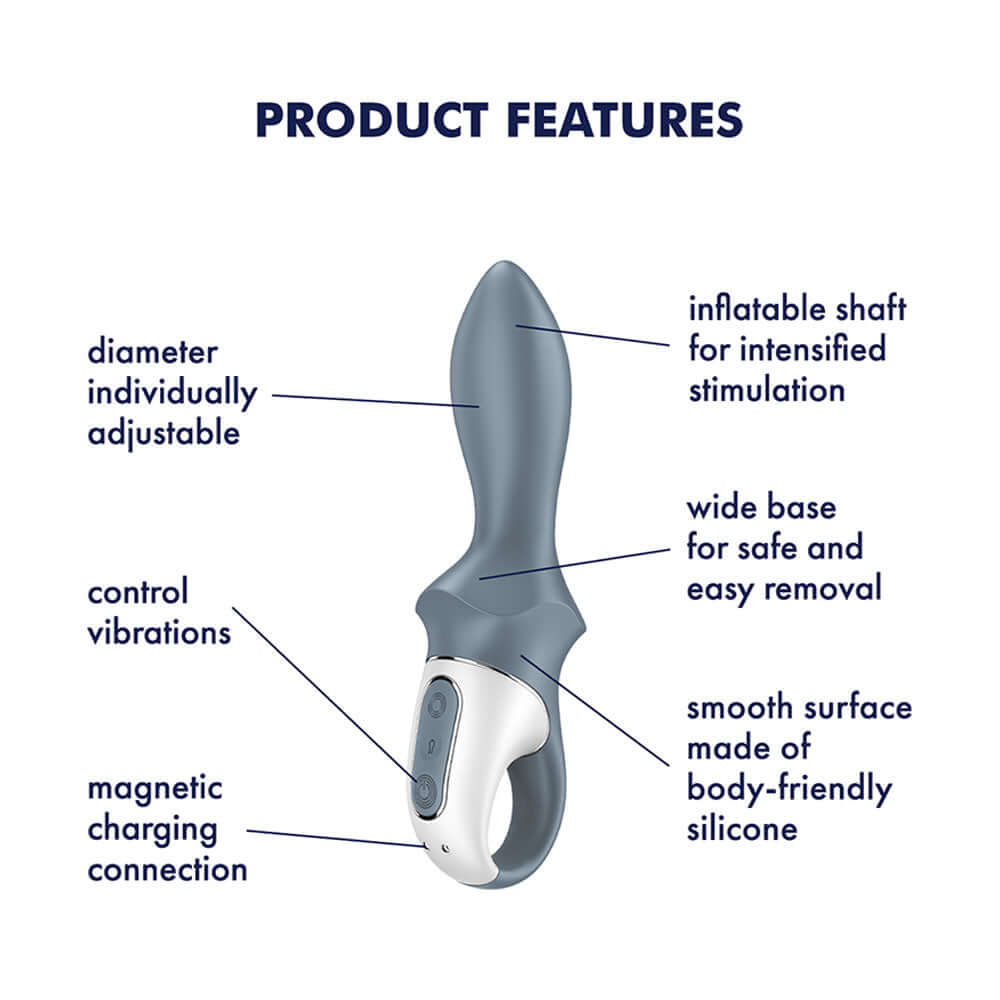 Satisfyer Air Pump Booty 1 - Grey USB Rechargeable Inflatable Anal Vibrator